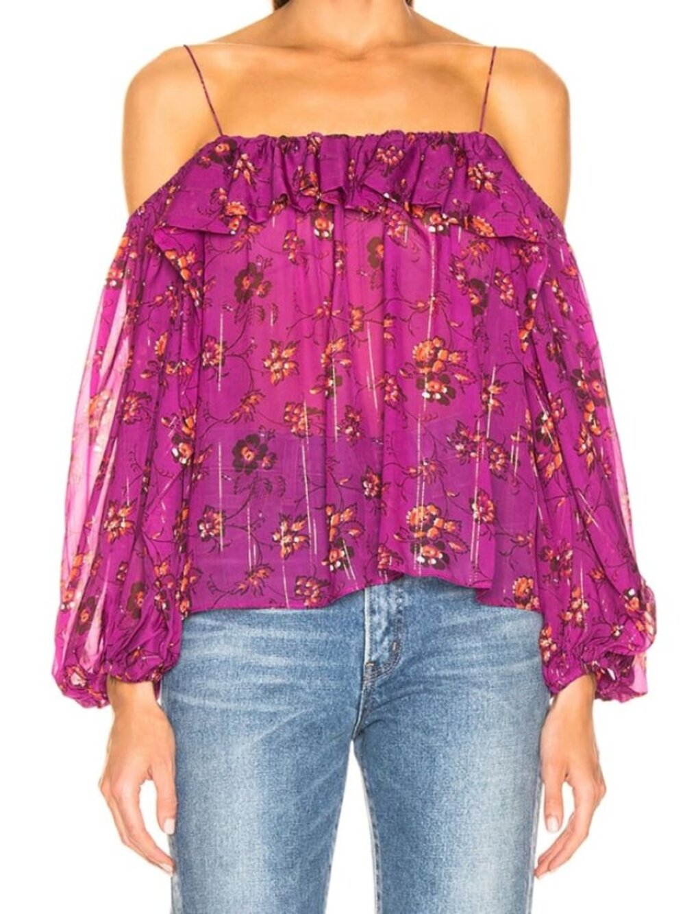 Ulla Johnson Silk Coline Blouse In Magenta Size 0